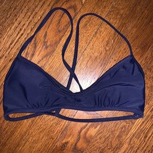 Roxy navy blue cross back bathing suit top